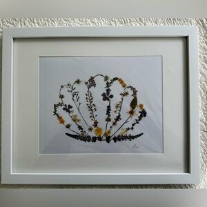 Framed Pressed Flower Art 15x12